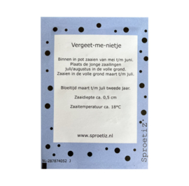 Zakje bloemzaad - vergeet-me-niet - 'Geniet'
