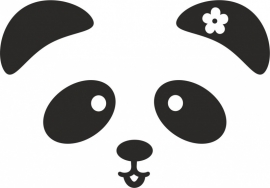 strijkapplicatie Pandabeer Snoetje Bloem