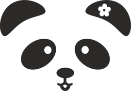 Muursticker panda snoet bloem