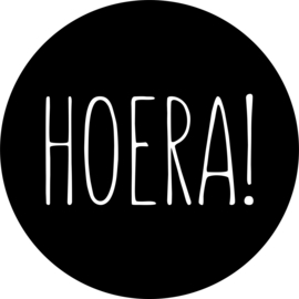 herbruikbare raamsticker verjaardag Hoera! cirkel