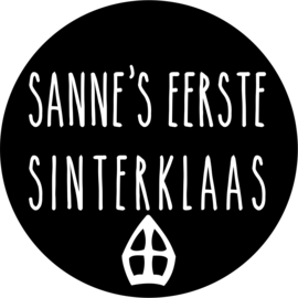 Strijkapplicatie Eerste Sinterklaas naam mijter