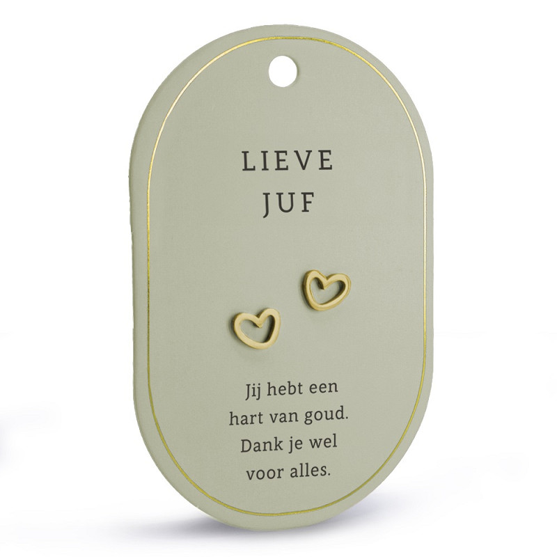 Oorbellen | lieve juf | goud