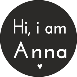 strijkapplicatie 'Hi i am' hartje