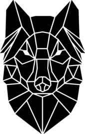 strijkapplicatie wolf geometrisch vlakken