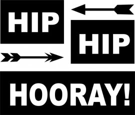 strijkapplicatie hip hip hooray