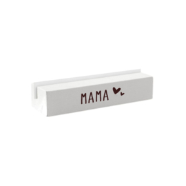 Houten kaartenstandaard  - mama hart - wit