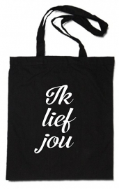 linnen tas - ik lief jou