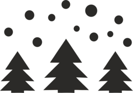 strijkapplicatie kerstbomen sneeuw