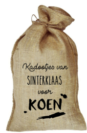 Jute zak - kadootjes van Sinterklaas veeg