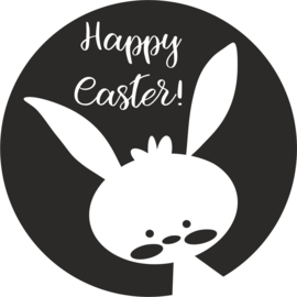 strijkapplicatie cirkel  'happy easter'