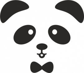 strijkapplicatie Pandabeer Snoetje Strikje