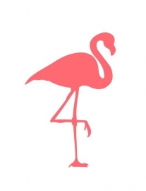 Strijkapplicatie strooi flamingo (enkel)