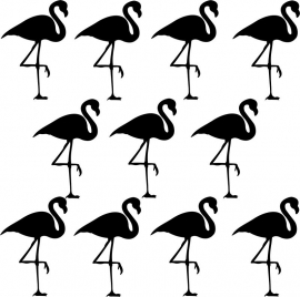 Strijkapplicatie strooi flamingo's