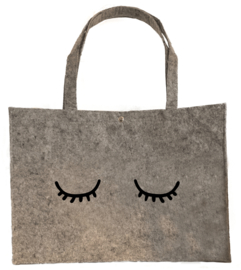 Vilten shopper wimpers