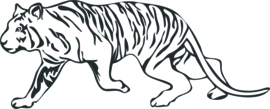 strijkapplicatie tijger lopend