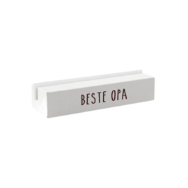 Houten kaartenstandaard  - Beste opa - wit