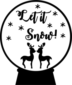 strijkapplicatie kerst schudbol let it snow