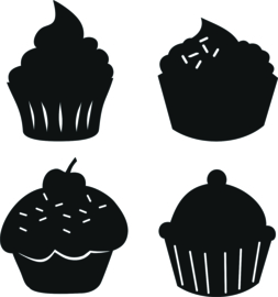 Statische stickers keukentje cupcakes