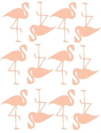 Muursticker Flamingo's