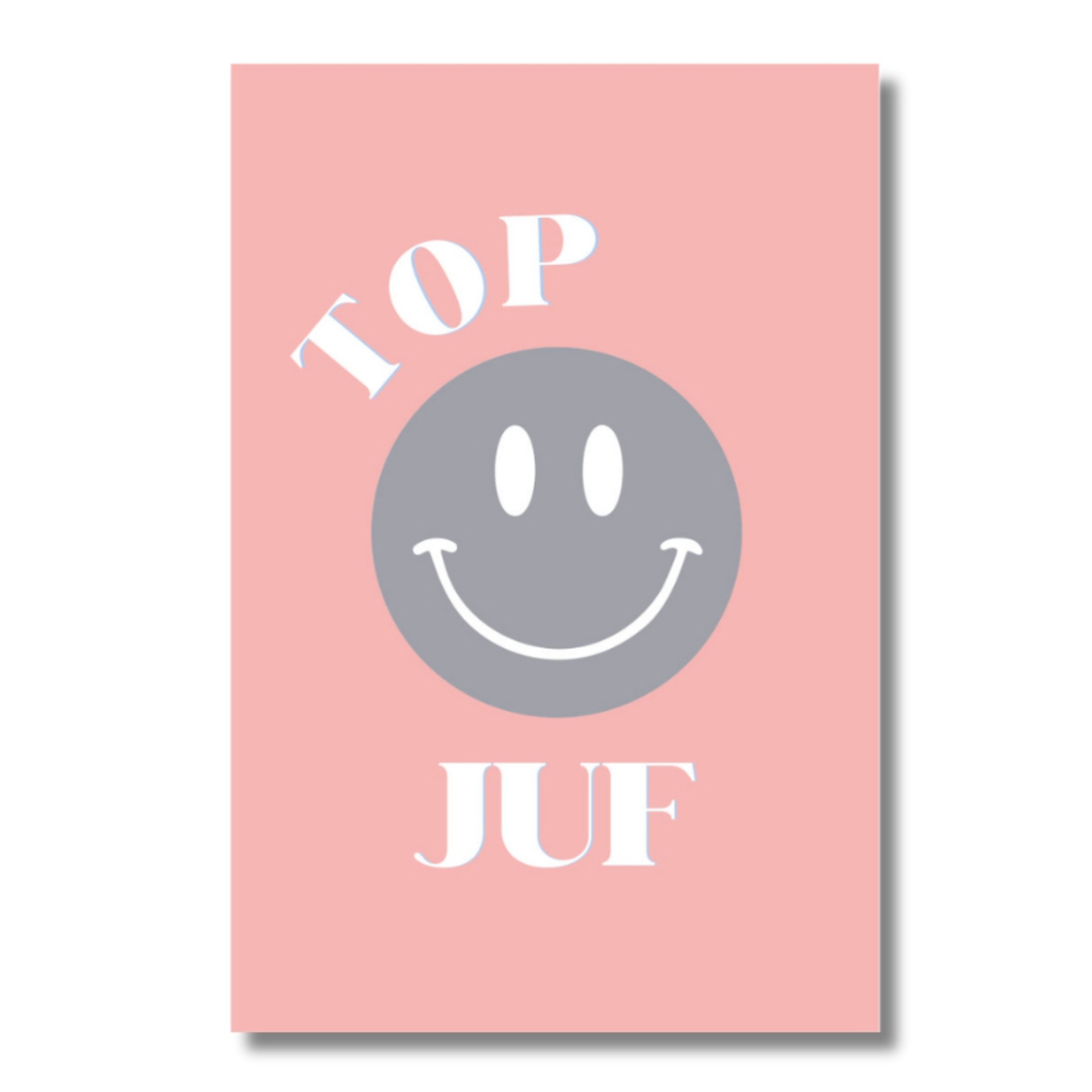 Kadokaartje - Top juf - smiley