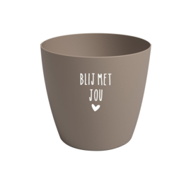 Bloempotje | Blij met jou | taupe