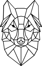 strijkapplicatie wolf geometrisch