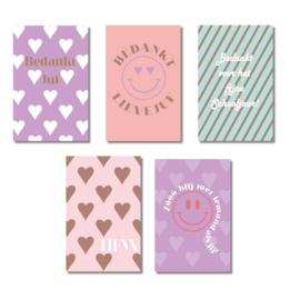 kadokaartjes set - 5 stuks