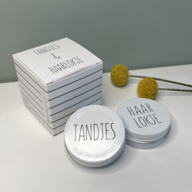 Bewaardoosje 'tandjes & haarlokje' incl. blikjes