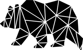 Strijkapplicatie geometrisch beer vlakken