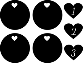 stickers knopjes keukentje hart