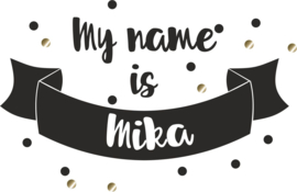 strijkapplicatie naam 'my name'  2 kleuren