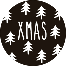 strijkapplicatie cirkel kerstboompjes xmas