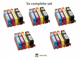 Geschikt Hp 364xl met chip 5x Set van inktpatronenexpress