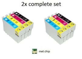 Geschikt Epson T1281 tot T1284 met chip 2x Set van inktpatronenexpress