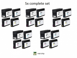 Geschikt HP 932 XL & 933 XL set 4 met chip 4x Set van inktpatronenexpress