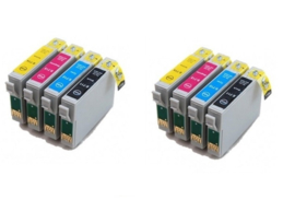 Geschikt Epson T0711 tot T0714 met chip 2x Set  van inktpatronenexpress