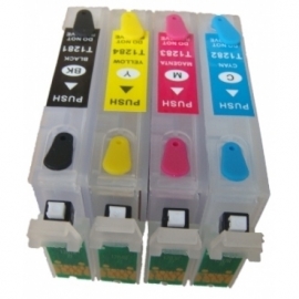 Geschikt Epson T1281 - T1284 / T1285 navulbare  Cartridge-set 4 (met ARC chip) van inktpatronenexpress