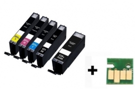 Geschikt Set Canon Pgi-550 en Cli-551 XL serie met chip van inktpatronenexpress