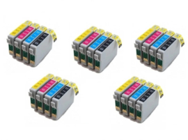 Geschikt Epson T0711 tot T0714 met chip 5x Set  van inktpatronenexpress