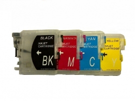 Geschikt Brother LC-980 set van 4 navulbare cartridges van inktpatronenexpress