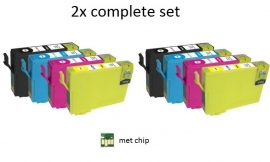 Geschikt Epson T1291 tot T1294  met chip 2x Set van inktpatronenexpress