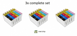 Geschikt Epson T0801 tot T0806 met chip 3x Set van inktpatronenexpress