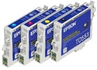 Geschikt Set Epson T0551 tot T0554 met chip  van inktpatronenexpress