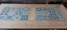 Nu Te Koop:  (tuin) Tafel cederhout met Keramische Patroontegels