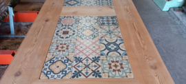 Nu Te Koop:  (tuin) Tafel cederhout met Keramische Patroontegels