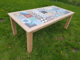 WINTER AANBIEDING Tafel Douglas met Portugese tegels 200x100cm