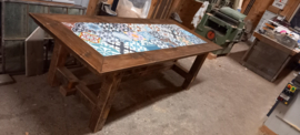 Nu Te Koop:  (binnen) Tafel steigerdelen met Portugese cementtegels