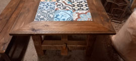 Nu Te Koop:  (binnen) Tafel steigerdelen met Portugese cementtegels