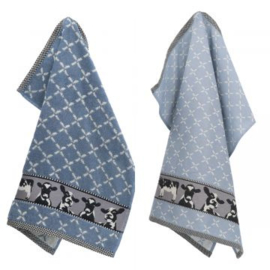 Bunzlau Keukendoek óf Theedoek - Koeien Grijsblauw