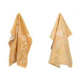 Bunzlau Keukendoek óf Theedoek - Wildflowers Geel